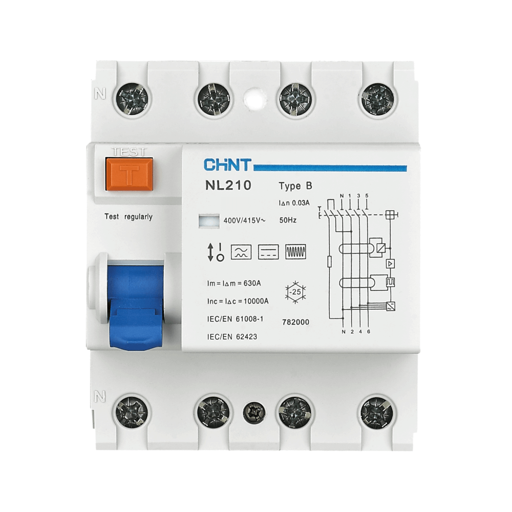 เบรคเกอร์กันดูด 25 แอมป์ 3P+N 4 โพล 30MA 10KA CHINT RCCB NL210 TYPE B (FOR EV)_2
